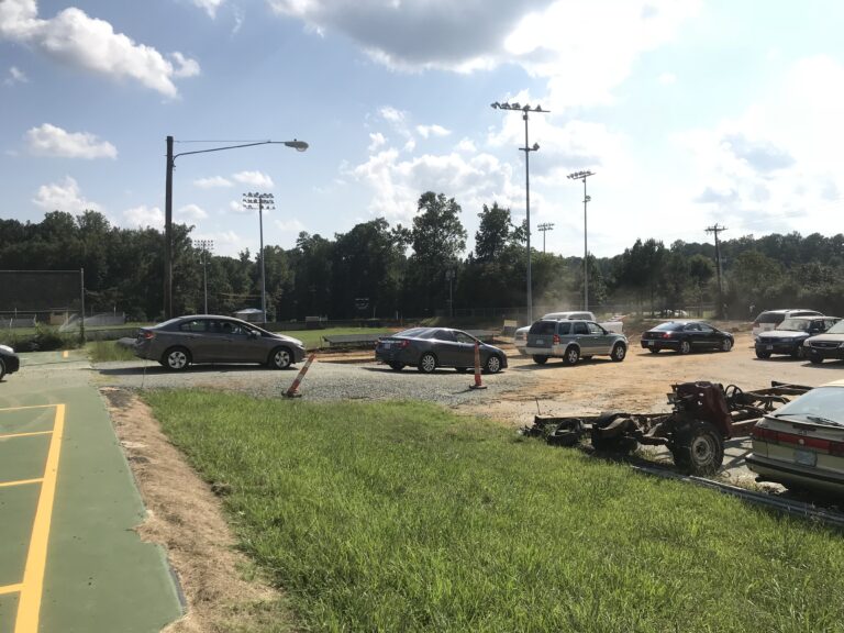 Construction restricts access to student parking