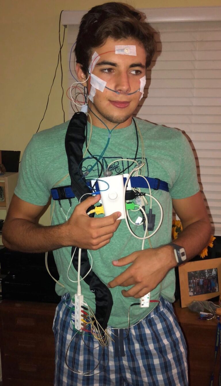 Senior participates in sleep study