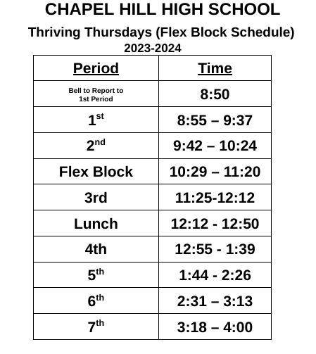 School adds weekly flex periods on Thursdays